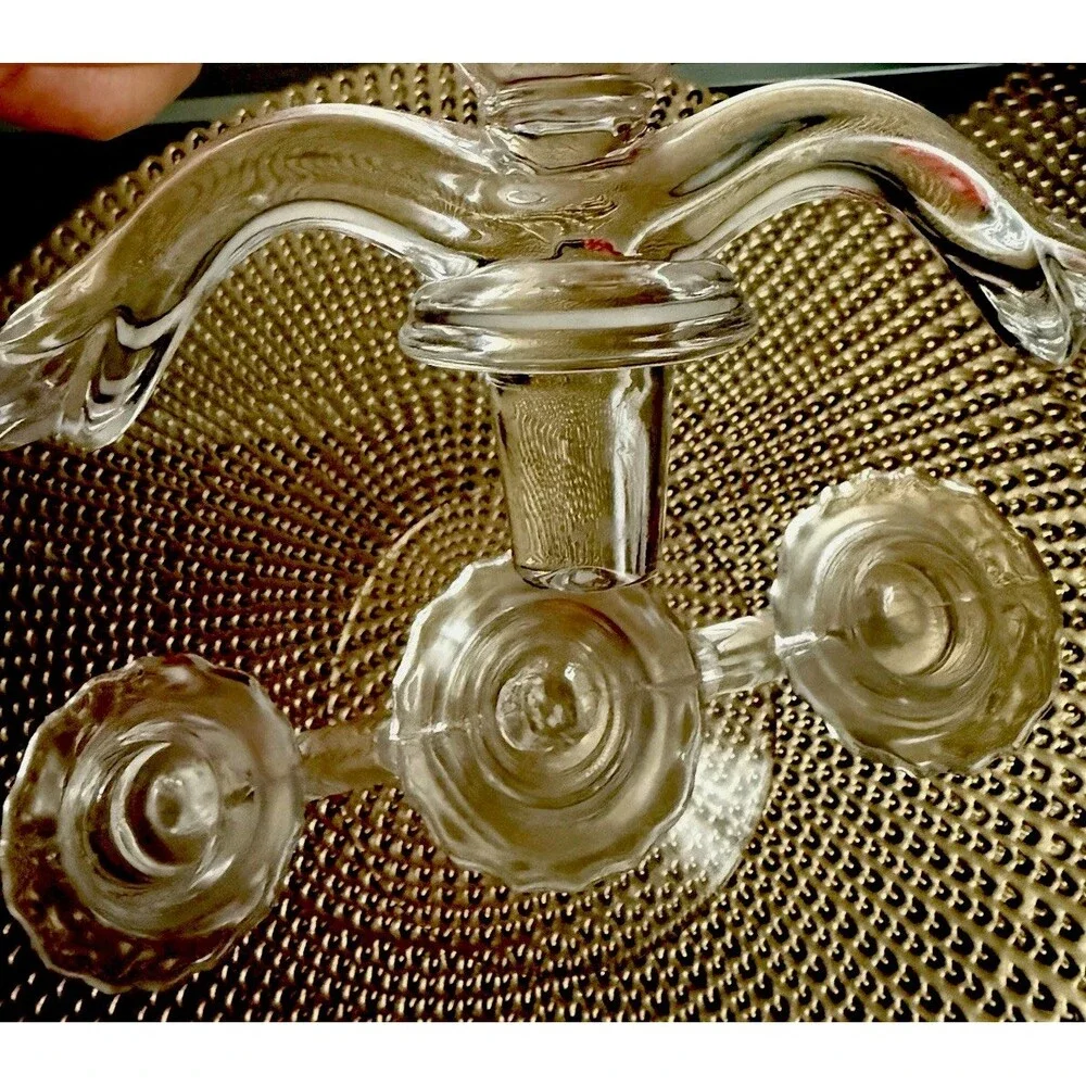 Abstract Art Cambridge 2 Tier Candelabra Tall  2pcs Set  Candle Holder VINTAGE